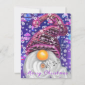 Happy Gnome in Lila Hut Singt ein Weihnachtslied (Vorderseite)