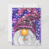 Happy Gnome in Lila Hut Singt ein Weihnachtslied (Rückseite)