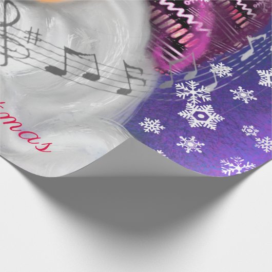 Happy Gnome in Lila Hut Singt ein Weihnachtslied Geschenkpapier (Ecke)