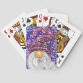 Happy Gnome in Lila Hut Singt ein Weihnachtslied Spielkarten (Rückseite)