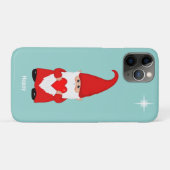 Happy gnome mit Herz auf aquamarin Case-Mate iPhone Hülle (Rückseite (Horizontal))