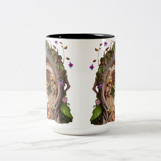 Happy Gnome Optional Personalize Zweifarbige Tasse (Mittel)