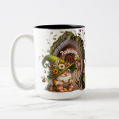 Happy Gnome Optional Personalize Zweifarbige Tasse (Links)
