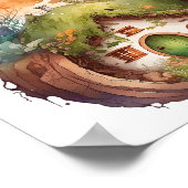 Happy Gnome Travel Earth House | Poster (Ecke)