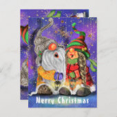 Happy Gnome Weihnachtskarte Postkarte (Vorne/Hinten)