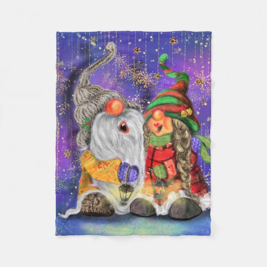 Happy Gnomes Christmas Baby Fleece Blanket (Vorderseite)
