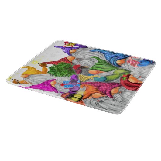 Happy Gnomes Christmas Cutting Board Schneidebrett (Ecke)