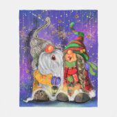 Happy Gnomes Couple Fleece Blanket (Vorderseite)