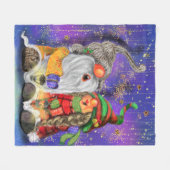 Happy Gnomes Couple Fleece Blanket (Vorderseite (Horizontal))