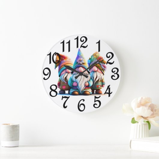 Happy Gnomes Große Wanduhr (Zuhause)