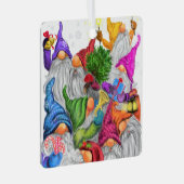 Happy Gnomes Party Weihnachtsgeschenk Ornament Aus Metall (Vorderseite Rechts)