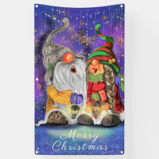 Happy Gnomes Weihnachtsbanner Banner (Vertikal)