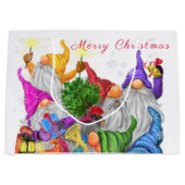 Happy Gnomes Weihnachtsgeschenktasche Große Geschenktüte (Vorderseite)