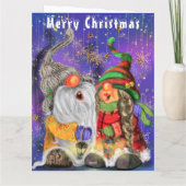 Happy Gnomes Weihnachtskarten Karte (Rückseite)