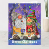 Happy Gnomes Weihnachtskarten Karte (Vorderseite)