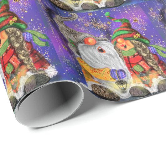 Happy Gnomes Weihnachtswrapping Paper Geschenkpapier (Rolleneckpunkt)