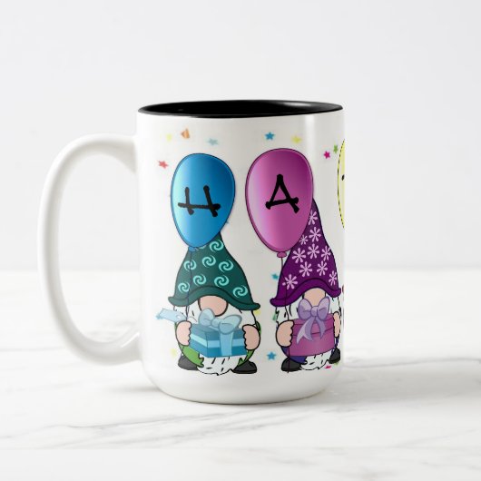 Happy Gnomes Zweifarbige Tasse (Links)