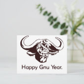 Happy Gnu Year Postkarte (Stehend Vorderseite)