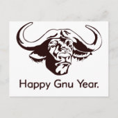 Happy Gnu Year Postkarte (Vorderseite)