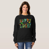 Happy Go Glück Leopard Design St Patrick's Day Clo Sweatshirt (Vorne ganz)