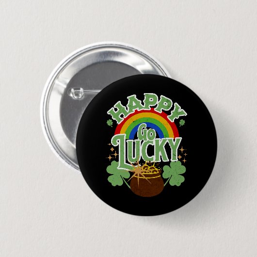 Happy Go Lucky Button (Vorne & Hinten)