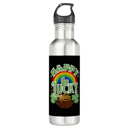 Happy Go Lucky Edelstahlflasche (Vorderseite)