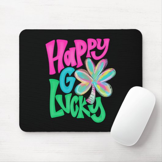 Happy Go Lucky Gefärbte Krawatte Kleeblatt St Patr Mousepad (Mit Mouse)