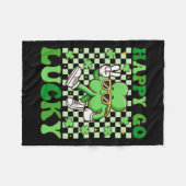 Happy Go Lucky Kleeblatt Irish St Patricks Day Gro Fleecedecke (Vorderseite (Horizontal))