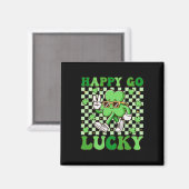 Happy Go Lucky Kleeblatt Irish St Patricks Day Gro Magnet (Vorderseite/Rückseite)