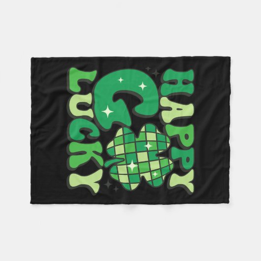 Happy Go Lucky Kleeblatt St Patricks Day Frauen Mä Fleecedecke (Vorderseite (Horizontal))