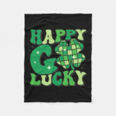 Happy Go Lucky Kleeblatt St Patricks Day Frauen Mä Fleecedecke (Vorderseite)