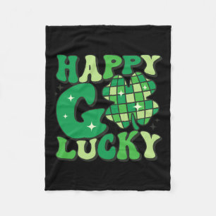 Happy Go Lucky Kleeblatt St Patricks Day Frauen Mä Fleecedecke