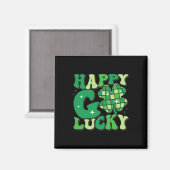 Happy Go Lucky Kleeblatt St Patricks Day Frauen Mä Magnet (Vorderseite/Rückseite)