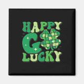 Happy Go Lucky Kleeblatt St Patricks Day Frauen Mä Magnet (Vorne)