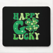 Happy Go Lucky Kleeblatt St Patricks Day Frauen Mä Mousepad (Vorne)