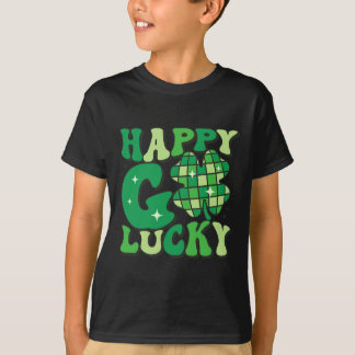 Happy Go Lucky Kleeblatt St Patricks Day Frauen Mä T-Shirt