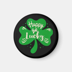 Happy Go Lucky Kleeblatt St Patricks Day Magnet