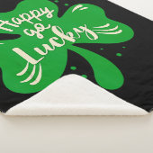 Happy Go Lucky Kleeblatt St Patricks Day Sherpadecke (3/4)