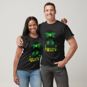 Happy Go Lucky Messy Bun Shamrock St Patrick's Day T-Shirt (Unisex)