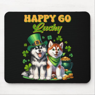 Happy Go Lucky Niedlich Husky St Patricks Day Mousepad