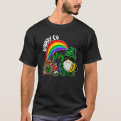 Happy Go Lucky Rainbow Gnome Shamrock Funny St Pat T-Shirt (Vorderseite)