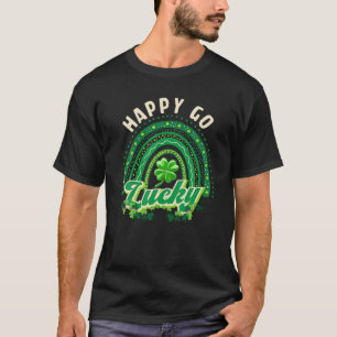 Happy Go Lucky Rainbow Leopard Lucky Saint Patrick T-Shirt