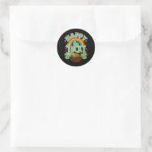 Happy Go Lucky Runder Aufkleber (Tasche)