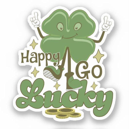 Happy Go Lucky St. Patrick's Day Aufkleber (Vorderseite)