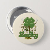 Happy Go Lucky St. Patrick's Day Button (Vorne & Hinten)