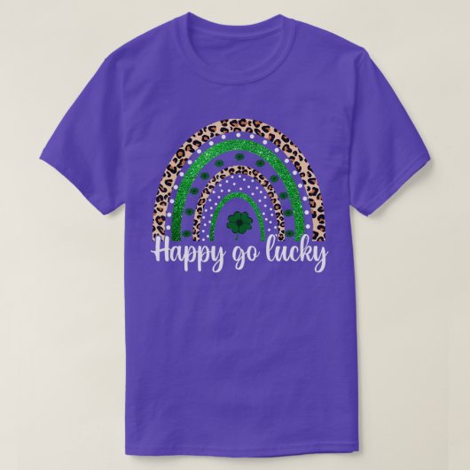 Happy Go Lucky St Patricks Day Rainbow Lucky Clove T-Shirt (Design vorne)