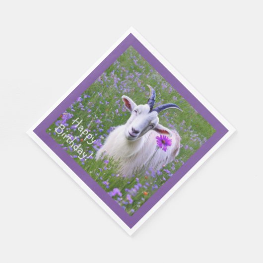 Happy Goat Birthday Serviette (Ecke)