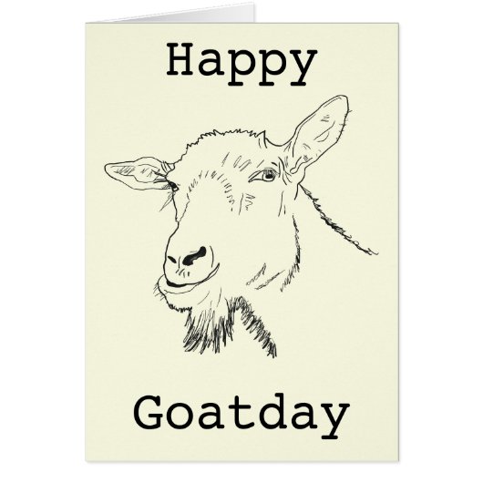 Happy Goat Day Funny Quirky Animal Art Zeichnend (Vorne)