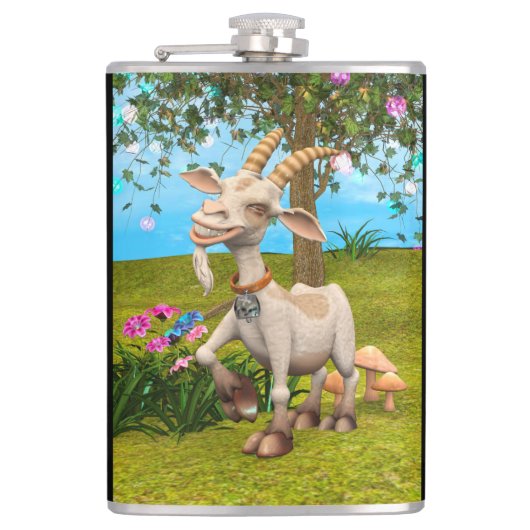 Happy Goat Flachmann (Vorderseite)