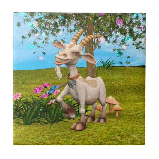 Happy Goat Fliese (Vorderseite)
